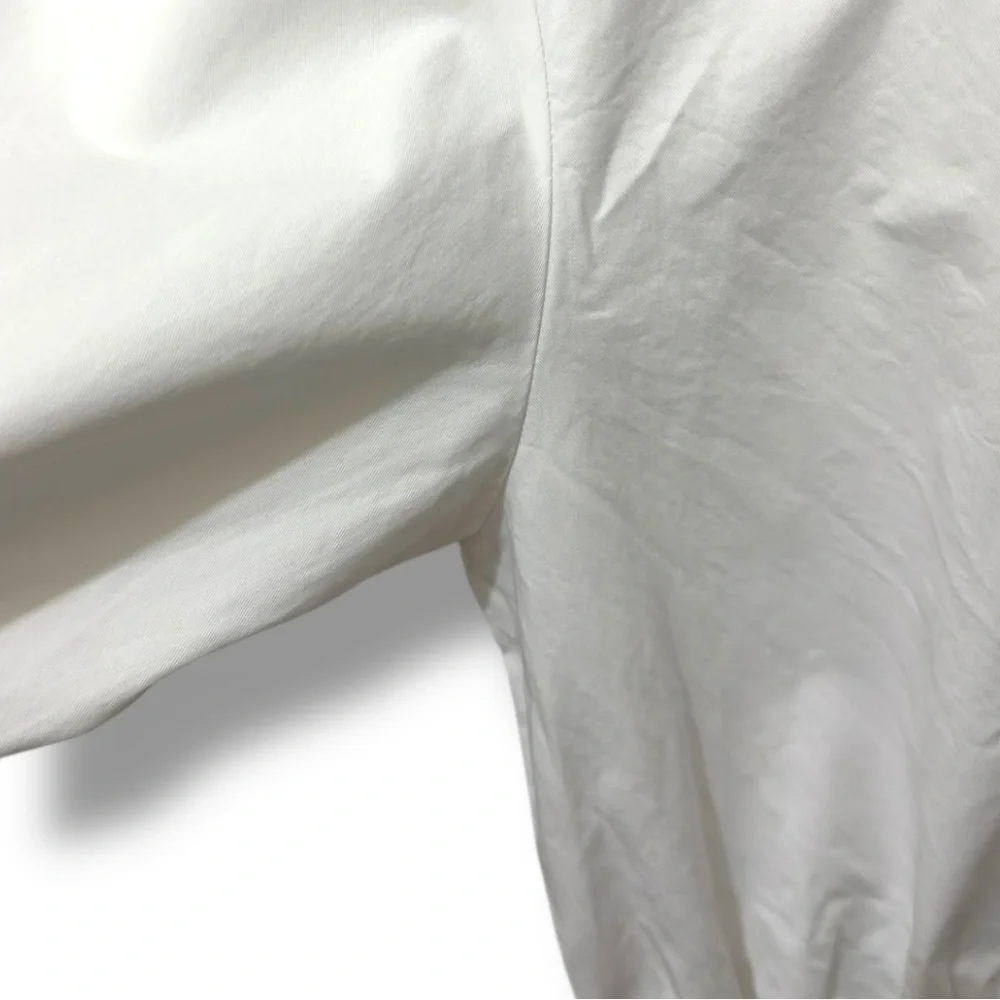 Zara | NWOT Turkey 100% Cotton White Poplin Wrap Shirt Dress (size M) - Picture 7 of 15